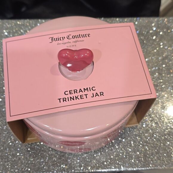 Juicy Couture Home Signature Logo Lips Ceramic Trinket Jar - Picture 4 of 5